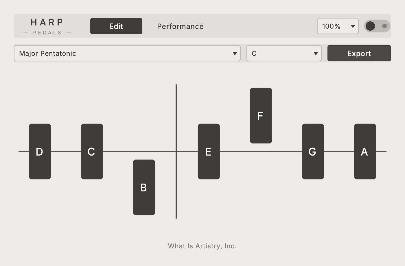 Harp Pedals interface