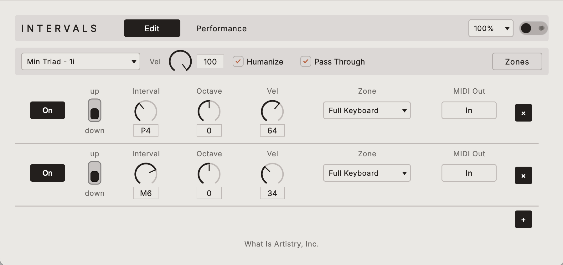 Intervals interface
